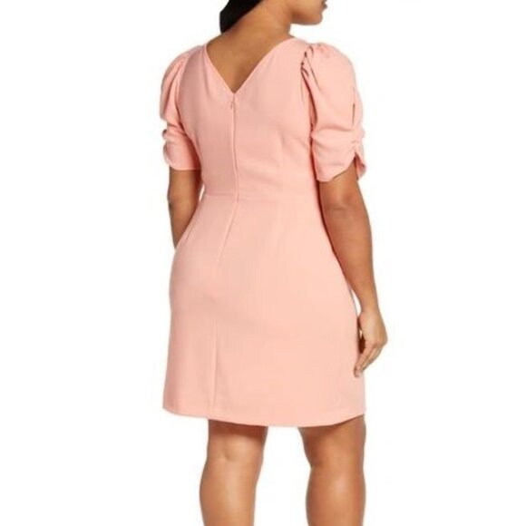 Chelsea28 Puff Sleeve Minidress In Orange Desert Puff Sleeve Mini NWT Size Small - Picture 3 of 4